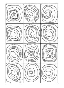 Blank circles worksheet to use with the Wassily Kandinsky online art lesson