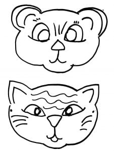 Animal mask templates for the Easy Art Projects free online art lesson