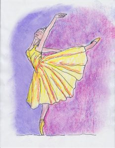Pastel final of single ballerina in the style of Edgar Degas