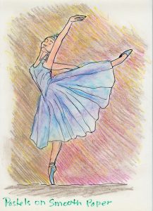 Pastel of single ballerina in the style of Edgar Degas