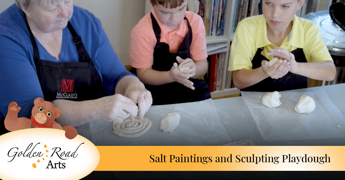 How to Make Salt Paintings and Sculpting Playdough Art Lesson
