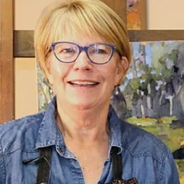 Headshot of Gayle Pedemonte, a landscape painter featured in the online art gallery