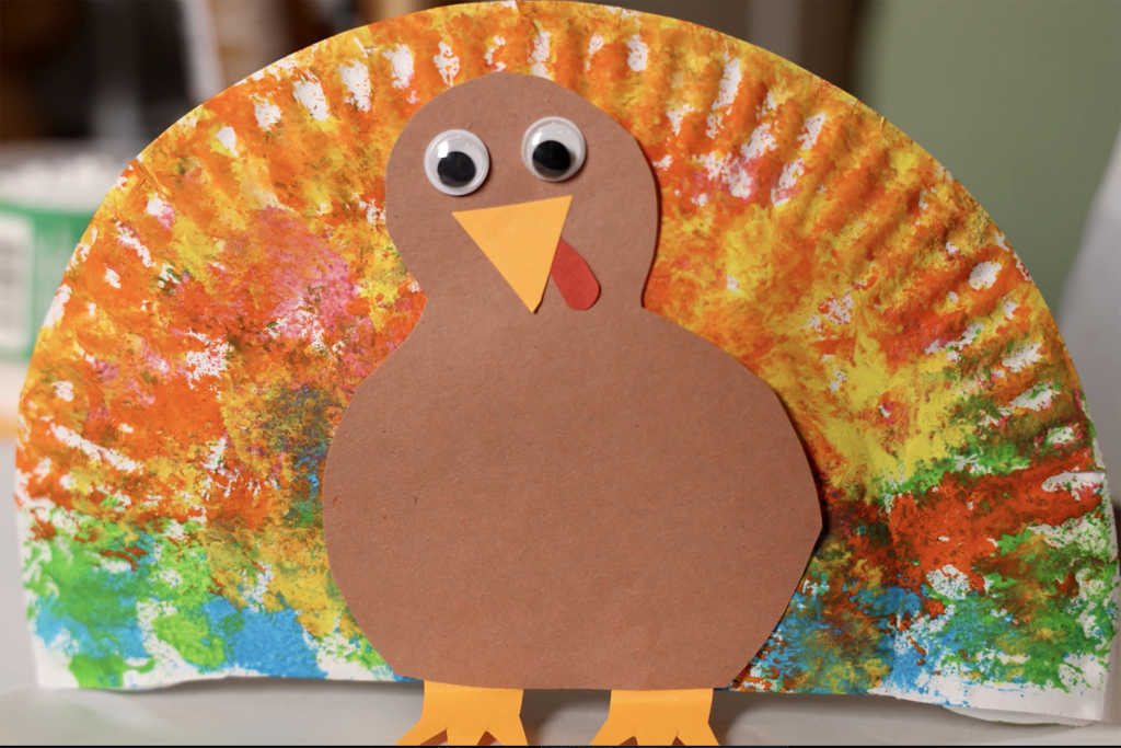Finished version of Golden Road Arts Thanksgiving turkey art