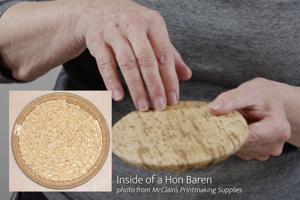 Hon baren tool for Japanese printmaking.