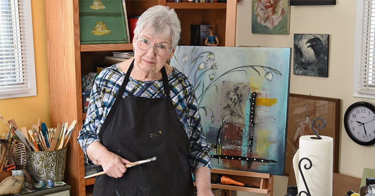 Carolyn Pettitt, painter and printmaker influenced by graphic arts.